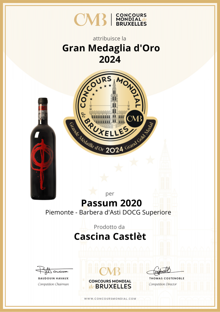 Gran Medaglia d'Oro al Passum e Medaglia d'Oro al Policalpo al Concours Mondial de Bruxelles